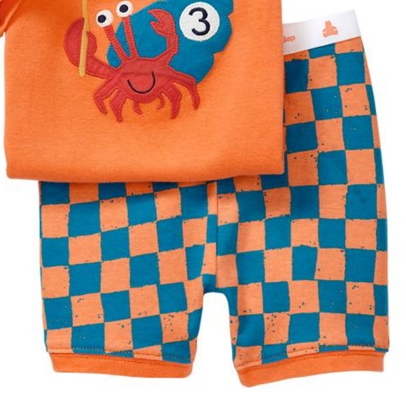 6-12 NWT Baby Gap pajamas hermit crab racing pjs - Picture 2 of 2